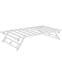 gaomon Twin Pop Up Trundle Bed Frame,Trundle Day Bed with Lockable Casters,Foldable Metal