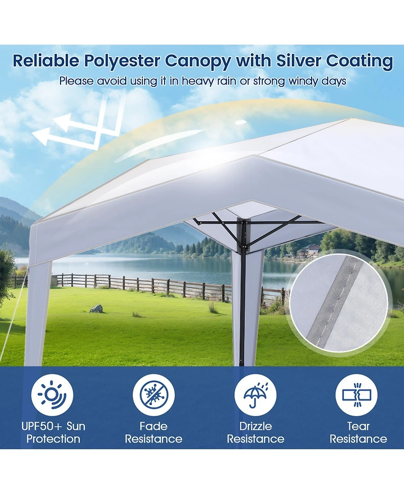 Mecale 10x10 ft Pop-Up Canopy Tent with Wheeled Bag, 8 Stakes & 4 Wind Ropes