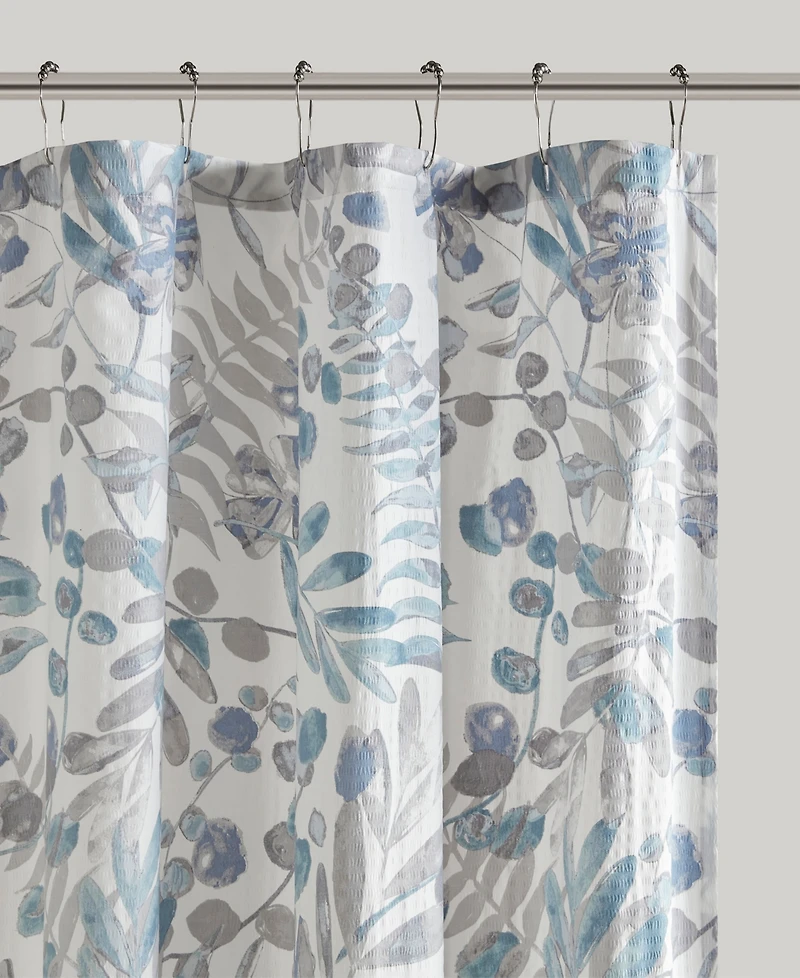 Madison Park Bonnie Printed Seersucker Shower Curtain, 72" x 72"