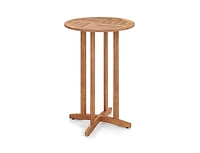 Slickblue 39 Inch Patio Acacia Wood Bar Height Table with Slatted Design