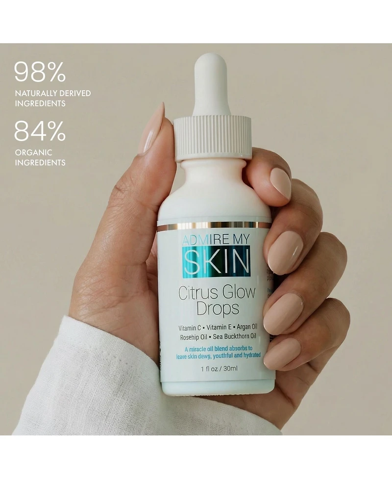 Admire My Skin Vitamin C Oil Citrus Glow Drops with Vitamin E Oil & Argan Oil