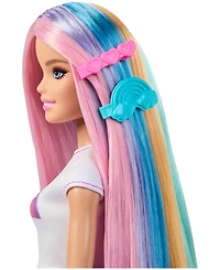 Barbie Rainbow Sparkle Hair Fashion Doll with Styling Accessories