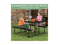 Slickblue Outdoor Picnic Table Bench Set for 2–4 People, Rectangular