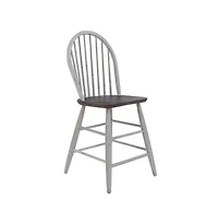 Liberty Furniture Farmhouse Windsor Back Counter Chair in Two Tone Wood Tone Top