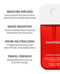 Touchland Power Essence Golden Amber Body and Hair Fragrance Mist, 2 oz.