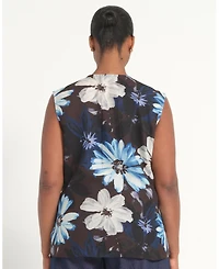 Estelle Plus Aveline Floral Tie-Front Sleeveless Top