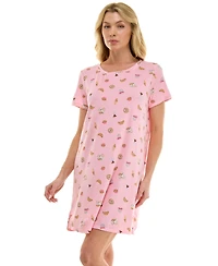 Jaclyn Intimates Women's Relaxed Short-Sleeve Sleep Shirt