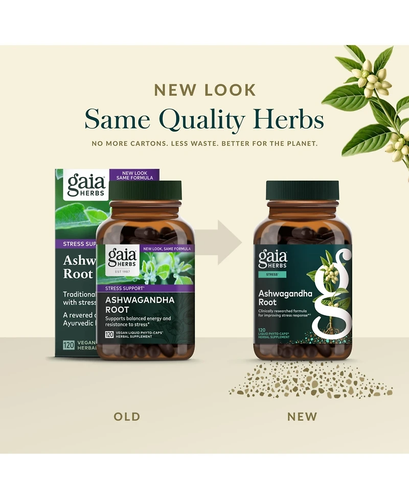 Gaia Herbs Ashwagandha Root - Made with Organic Ashwagandha Root to Help Support a Healthy Response to Stress, the Immune System, and Restful Sleep