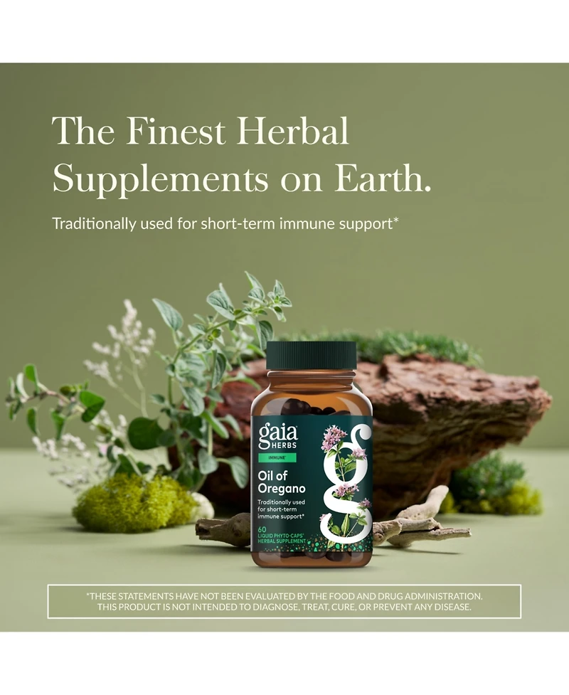 Gaia Herbs Oil of Oregano - Immune and Antioxidant Support Supplement to Help Sustain Overall Well-Being - With Oregano Oil, Carvacrol, and Thymol