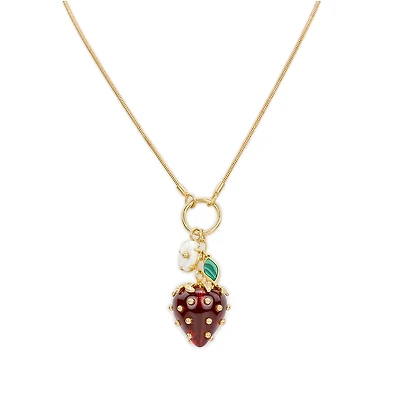 Patrica Nash Gold-Tone Plated Strawberry Pendant Necklace