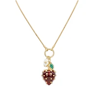 Patrica Nash Gold-Tone Plated Strawberry Pendant Necklace