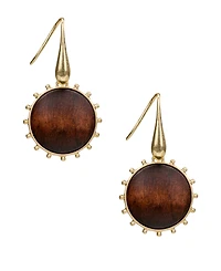 Patrica Nash Gold-Tone Plated Wood Drop Earrings