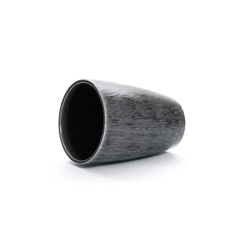 LuxenHome Sea Gray Ripples 17-Inch Tall Ceramic Planter