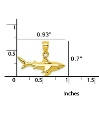 Shark Charm Pendant in 14k Yellow Gold