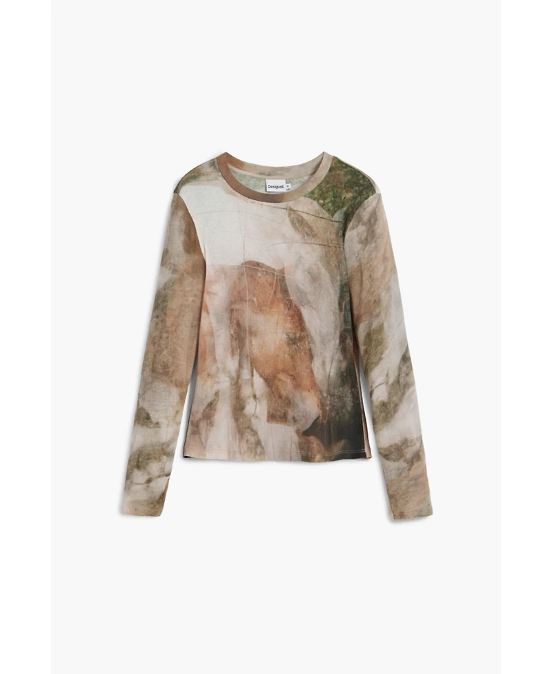 Desigual Women's High-neck horse T-shirt