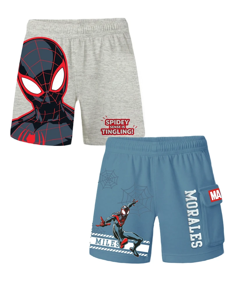 Spider-Man Boys' 2T-7 Miles Morales Shorts, 2-Pack