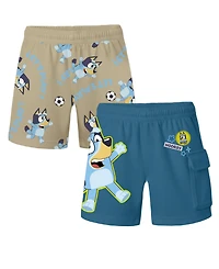 Bluey Boys' 2T-7 Graphic Print Shorts, 2-Pack