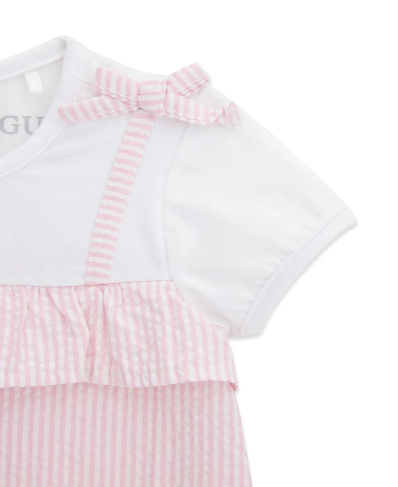 Guess Baby Girls' Mixed Fabric Dress and Matching Bloomer