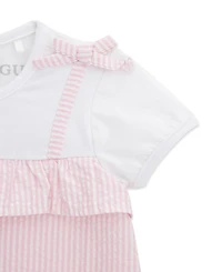 Guess Baby Girls' Mixed Fabric Dress and Matching Bloomer