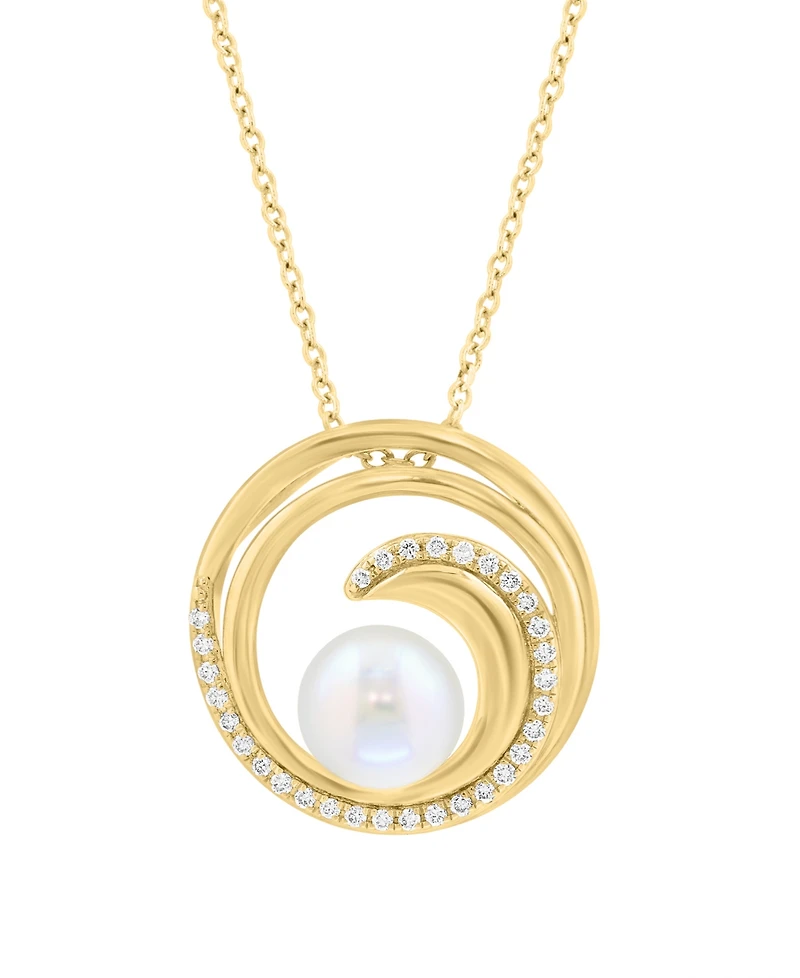 Effy Collection Freshwater Pearl (7mm) Pendant Necklace in Gold Over Sterling Silver