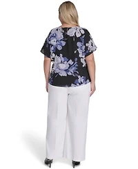 Calvin Klein Plus Printed Short-Sleeve Top