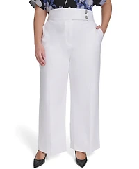 Calvin Klein Plus Wide-Leg Mid-Rise Pants