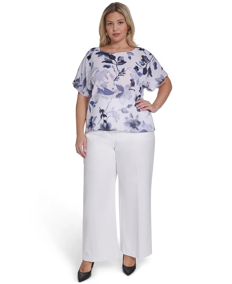 Calvin Klein Plus Printed Crew Neck Top