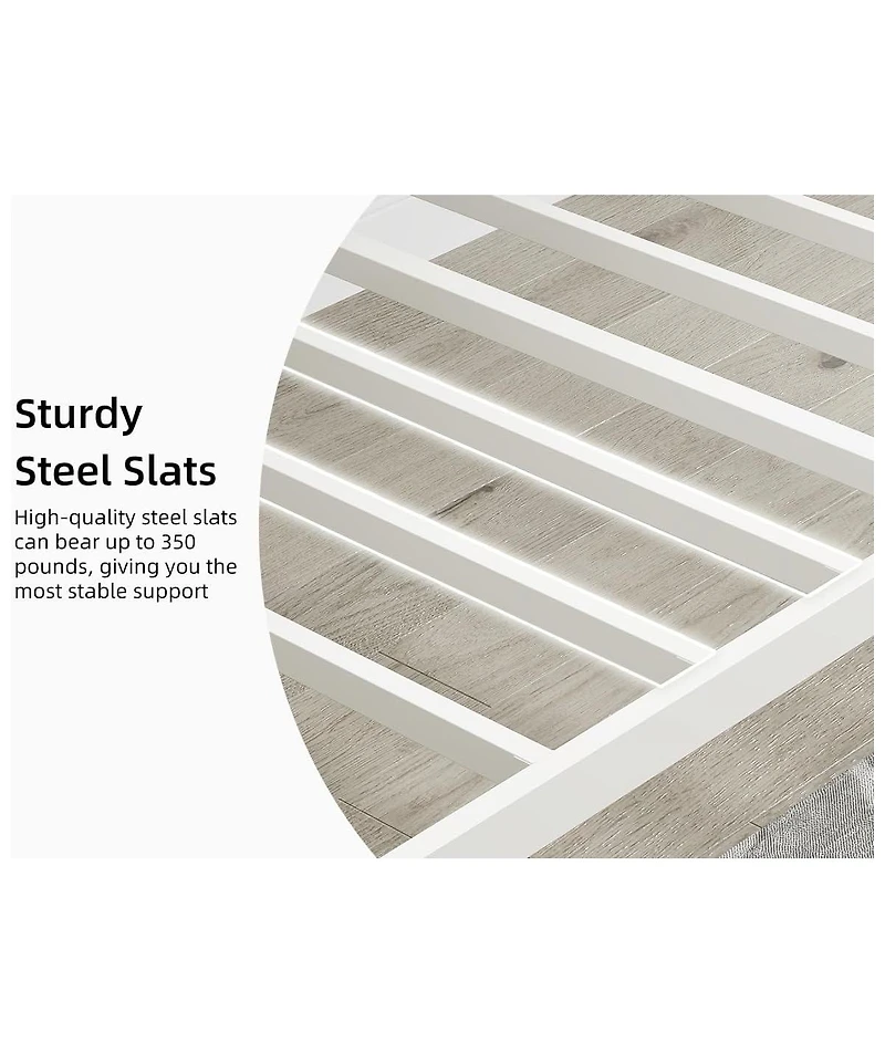 gaomon Twin Size Daybed Frame, Metal Daybed with Floral Headboard, Heavy Duty Steel Slats Supports, Modern Twin Bed Frame for Living Room, Guest Room