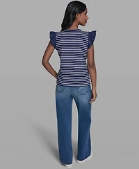 Karl Lagerfeld Paris Women's Sleeveless Crewneck Knitted Top