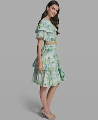 Karl Lagerfeld Paris Women's Short-Sleeve Crewneck Printed Dress