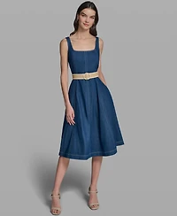 Karl Lagerfeld Paris Women's Sleeveless Square Neck Tank Top Dress