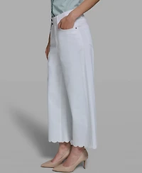 Karl Lagerfeld Paris Women's Mid-Rise Scalloped Hem Jeans