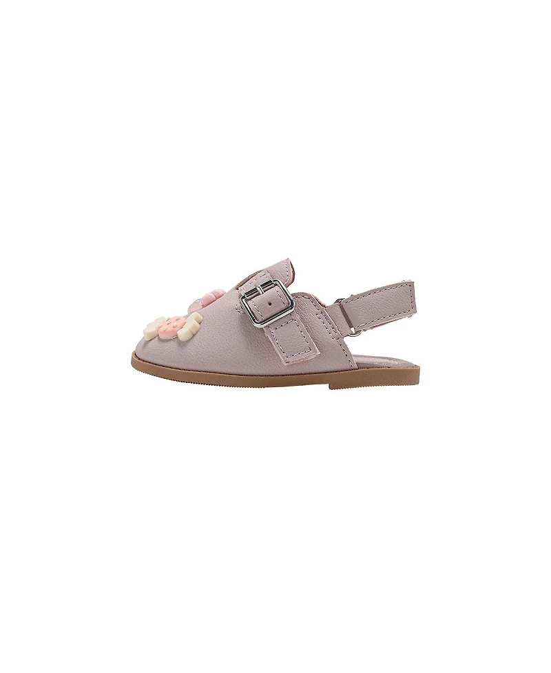 Bebe Little Girls Girl's Fashion Mule Sandals – Dressy Shoes with Playful Charm Details