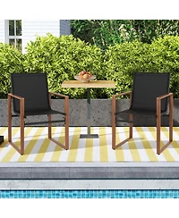 Gymax Pcs Outdoor Dining Chairs Patio Furniture Chair w/ Breathable Seat & Backrest