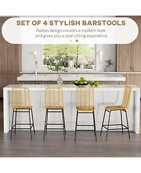 Homcom Modern Rat Bar Stools Set of for Kitchen Seating