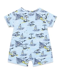Guess Baby Boys' Stretch Jersey Resort Motif Printed Short-Sleeve Romper