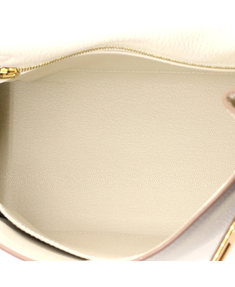 Pre-Owned HERMES Kelly 25 Handbag Light Togo with Gold Hardware