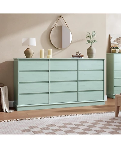 gaomon 12 Drawer Dressers for Bedroom, Chest of Drawers with Deep Drawers, Large Double Dresser for Closet with Wide Top, Horizontal Wooden Dresser