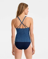 Lands' End Women's Tugless High Neck Strappy Back Tankini Top