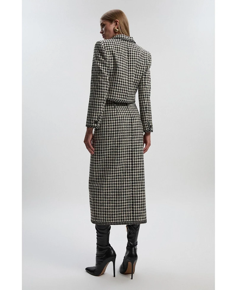 Karen Millen Women's Tweed Belted Pencil Skirt