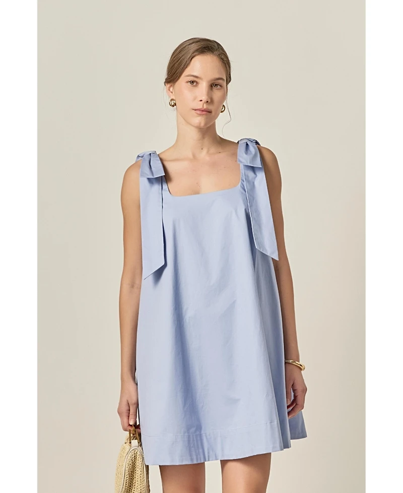 English Factory Women's Bow Sleeveless Mini Dress