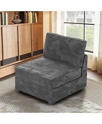 Xizzi Modular Sectional Sofa Middle Seat Module, 32.7" for Diy Combination L U V Shaped, Plush Corduroy Loveseat Chair Living Room