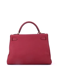 Pre-Owned HERMES Kelly 32 Handbag Red Togo with Gold Hardware