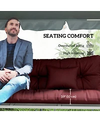 Outsunny Indoor Outdoor Chair Cushions with Back, Pillows