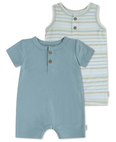 Huggies Baby Boys' Henley Neck Romper, 2-Pack