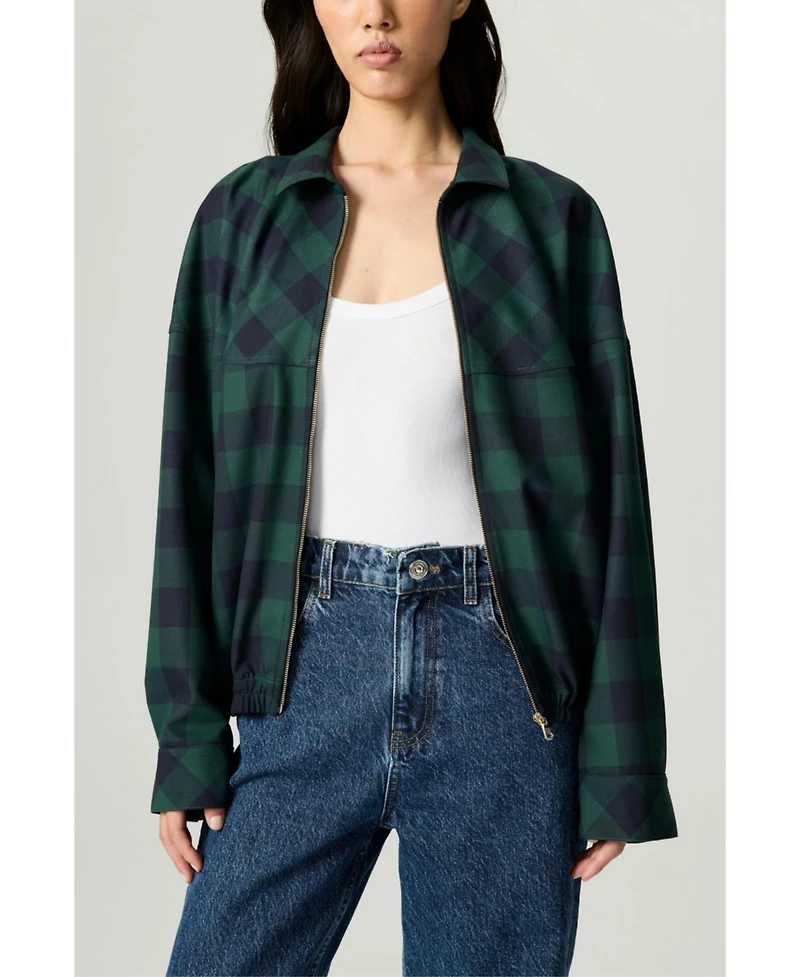 Nocturne Women's Checked Zip-Front Jacket