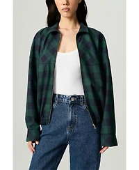 Nocturne Women's Checked Zip-Front Jacket