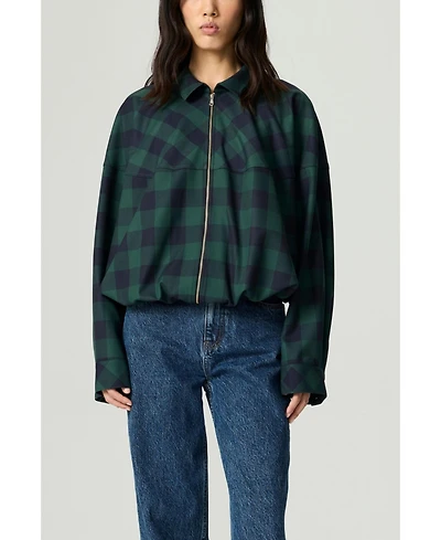 Nocturne Women's Checked Zip-Front Jacket