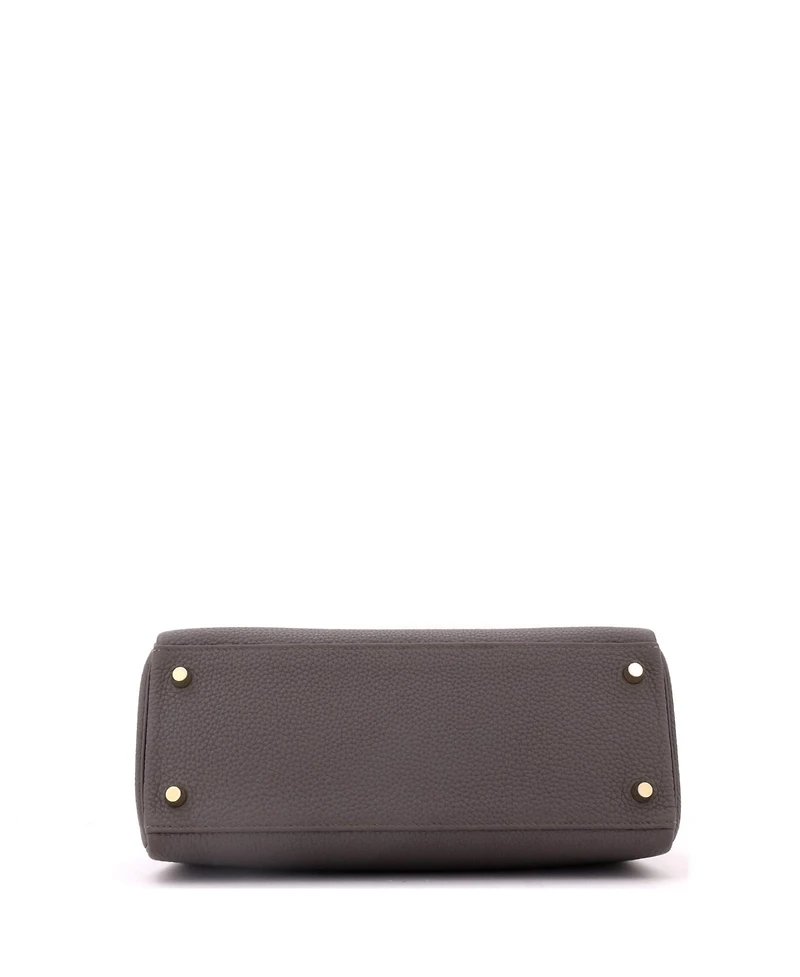 Pre-Owned HERMES Kelly 28 Handbag Grey Togo with Gold Hardware