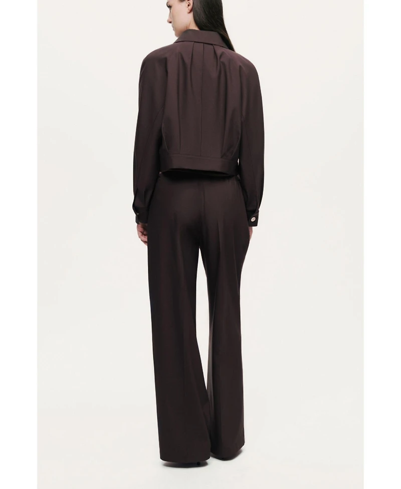 Nocturne Women's Buckle Detail Cropped Zip Jacket